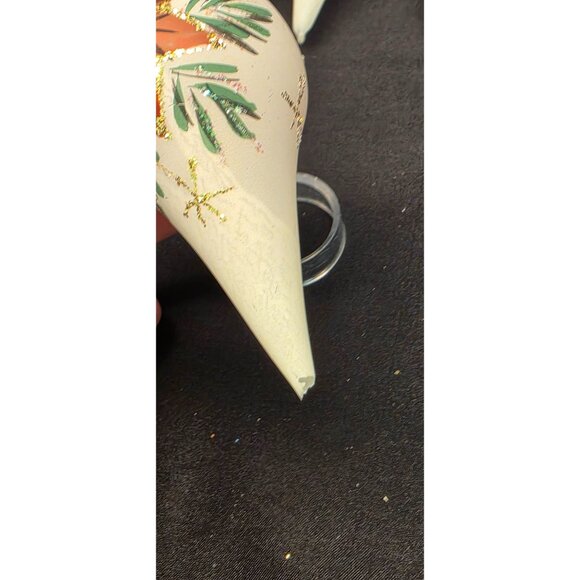 Vintage Christmas Classics Commodore Hand Decorated Poinsettia Glass Ornaments - Picture 4 of 16